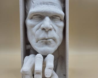 Frankenstein Book Nook 3D Printed Bookshelf Gift Fantasy Reader Monster