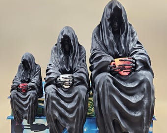 Grim Reaper Figurine with Personalized Mug - Fantasy Book Lover Gift