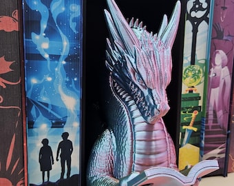 3D Printed Dragon Book Nook: Fantasy Reader Shelf Decor