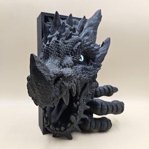3D Drachen Buchecke: Regaleinsatz mit anpassbaren Augen
