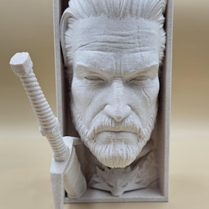 Book Nook The White Wolf – A Legendary 3D Printed Bookshelf Gift Fantasy Reader