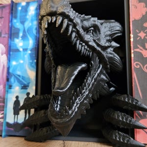 3D gedruckte Drachen Buchecke: Fantasy Bücherregal Dekor