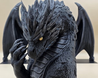 Frost Dragon Book Nook : Fantasy Bookshelf Decor Hand Painted