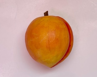 Heirloom quality handmade wooden Peach or apricot Waldorf, Montessori play food