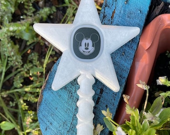 White Glows Blue in the Dark, Star Wand, Magic Hugger wand, TPU, Magicbandholder, puckholder,magicband+ skin,princess wand,wand,magichugger