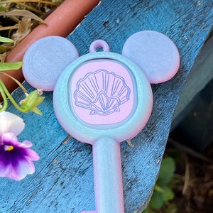 Blue with Purple & Pink Trim Glow, PLA, Magicband+ holder, puck holder, magicband+ skin, Toon Key, Magic Hugger, glow