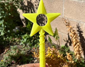 Yellow Glow in the Dark, Star Wand,  Princess Wand, PLA, Magicband+ holder, puck holder, magicband+ skin, Magic Hugger, Wand