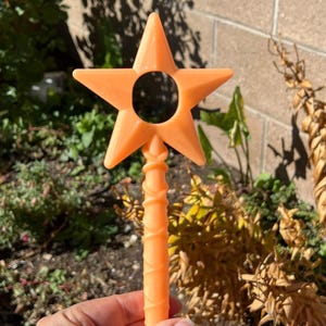 Orange Glow in the Dark, Star Wand,  Princess Wand, PLA, Magicband+ holder, puck holder, magicband+ skin, Magic Hugger, Wand