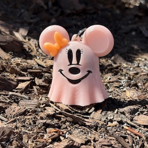 Ghost with a bow, Glow in the dark, Mouse Ghost, Halloween, TPU, magicband+ skins, puck holder, magicband+ puck holder, magic hugger