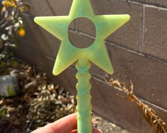 Green/Yellow Color Shifting Glow in the Dark, Star Wand, princess wand, PLA, Magicband+ holder, puck holder, magicband+ skin, Magic Hugger