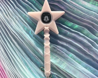 Pink Glow in the Dark, Star Wand, Magic Hugger wand, TPU, Magicband+ holder, puck holder, magicband+ skin, princess wand, wand, magic hugger