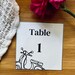 Italian Wedding Table Number Template, Minimalist Illustration editable ...