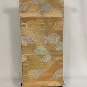 Vintage Japanese Obi,Traditional Kimono Belt,Antique Kimono Accessory,Vintage Obi Belt,Obi Sash,Silk Obi,Gold obi,Flower,Gold obi