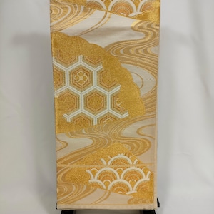Vintage Japanese Obi, Traditional Kimono Belt, Antique Kimono Accessories, Vintage Obi Belt, Obi Sash, Silk Obi, Fukuro Obi, Gold Obi