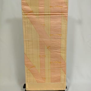Vintage Japanese Obi,Traditional Kimono Belt,Antique Kimono Accessory,Vintage Obi Belt,Obi Sash,Silk Obi,Fukuro Obi,Gold Obi,bamboo Motif