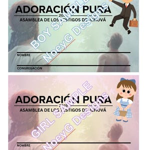 2025 Asamblea Regional Adoracion Pura tarjeta de solapa para crianças