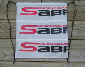 Sabre2 Parachute Logo Drawstring Backpack with Black Lining and Interior Pocket