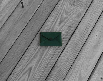 Green Cordura Mini Wallet Card Envelope with Black Snap