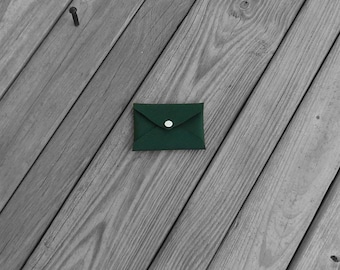 Green Cordura Mini Wallet Card Envelope with White Snap