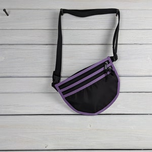 Waist Pack / Cross Body Bag Black and Lavender Purple image 2