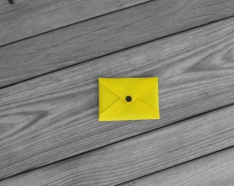 Yellow  Cordura Card Holder with Black Snap