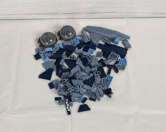 Various Blue Lego Bricks and Accessories