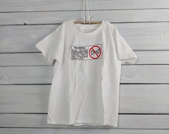 Fruit of the Loom Children's Size S(6/8) 100% Cotton T Shirt with Slider Warning Label Applique