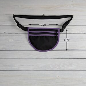 Waist Pack / Cross Body Bag Black and Lavender Purple image 6