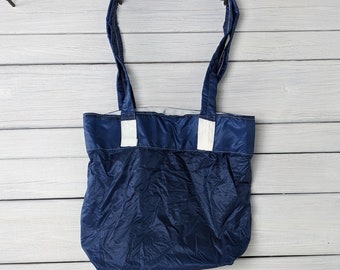 Navy Blue Parachute Slider Bag with Long Handles