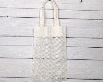 White Mesh Tote Bag