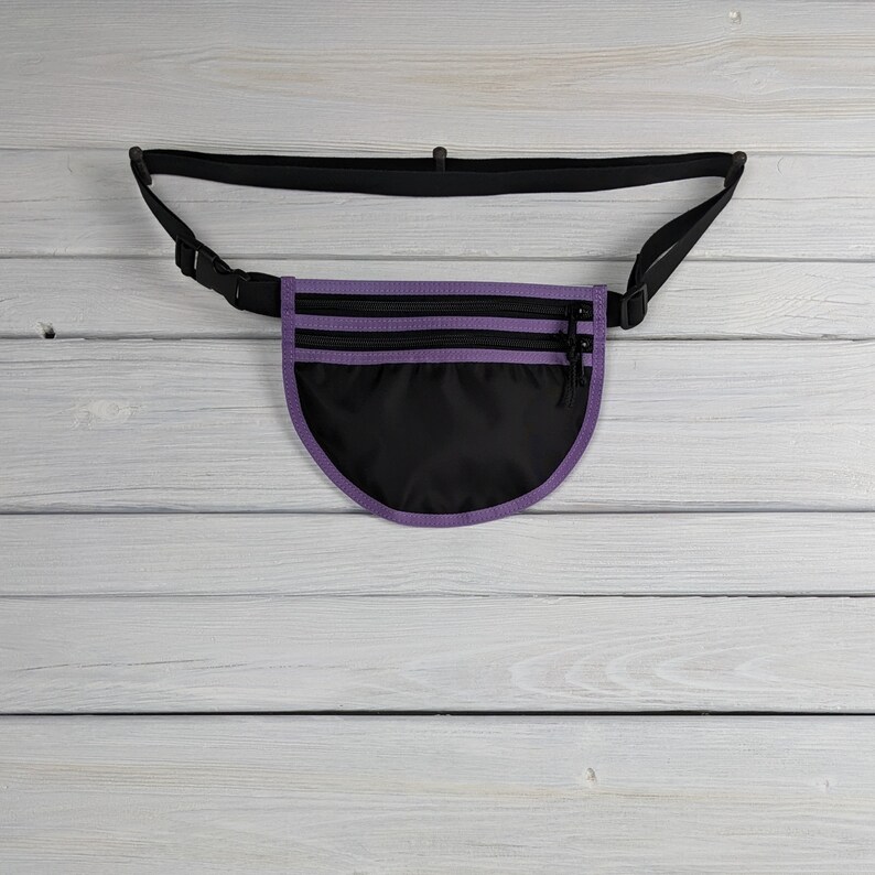 Waist Pack / Cross Body Bag Black and Lavender Purple image 1