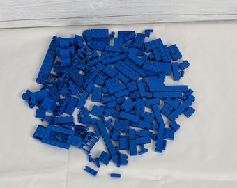 Assorted Blue Lego Bricks and Accessories