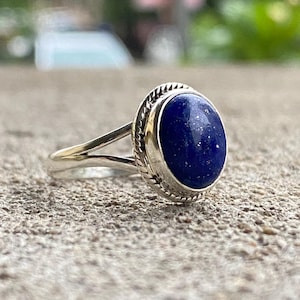 Natural Lapis Lazuli Handmade 925 Sterling Silver Boho Ring For Women, Anniversary Ring, Lapis Ring For Her, Gift for Her
