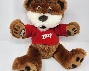 Vintage Zeddy Bear Plush Zellers Mascot Canada 90s Teddy Bear Red
