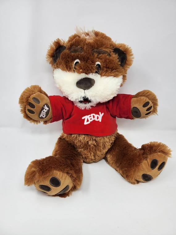 Vintage Zeddy Bear Plush Zellers Mascot Canada 90s Teddy Bear Red