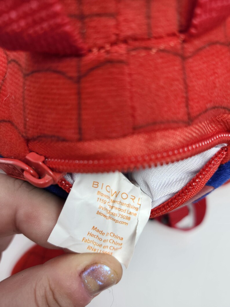 Vintage Spider-Man Plush Backpack Marvel Kids Backpack Soft Plush Bag Superhero Backpack Bioworld Toy Collectible image 6