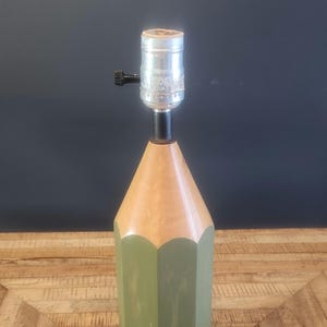 Vintage green pencil Table Lamp Pop Art Style, 1980s