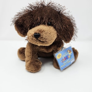 Peluche webkinz vintage chien brun avec son étiquette et son code | webkinz NWT