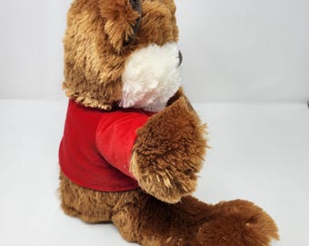 Vintage Zeddy Bear Plush Zellers Mascot Canada 90s Teddy Bear Red