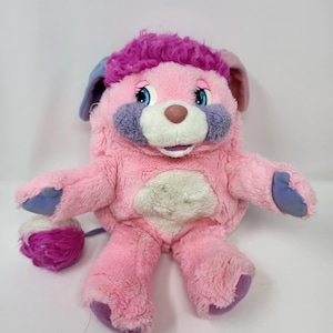 Vintage Pink big Popples party Plush Toy 1980s Popple Stuffed Animal Pink Purple Foldable Plush Mattel Collectible
