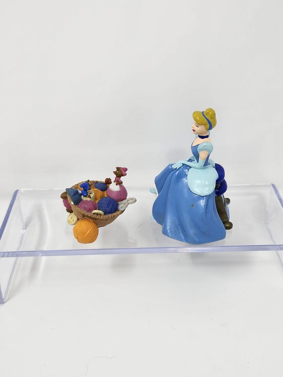 Disney Mouse and Cinderella PVC Figurine | Jaq Gus | Sewing Basket