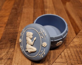 ウェッジウッド ジャスパーウェア 小物入れ ジュエリーボックス ブルー