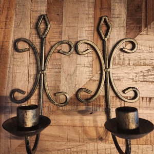 Vintage iron wall candle holder