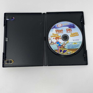 May include: Open black DVD case with a disc featuring the animated character Pippi Longstocking. The disc has the title "Pippi Longstocking" and "Captain Longstocking" in English. The disc art shows Pippi with treasure.