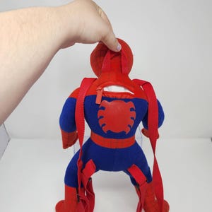 Vintage Spider-Man Plush Backpack Marvel Kids Backpack Soft Plush Bag Superhero Backpack Bioworld Toy Collectible image 5