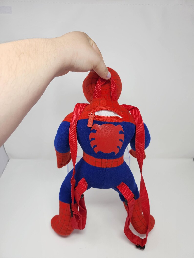 Vintage Spider-Man Plush Backpack Marvel Kids Backpack Soft Plush Bag Superhero Backpack Bioworld Toy Collectible image 5