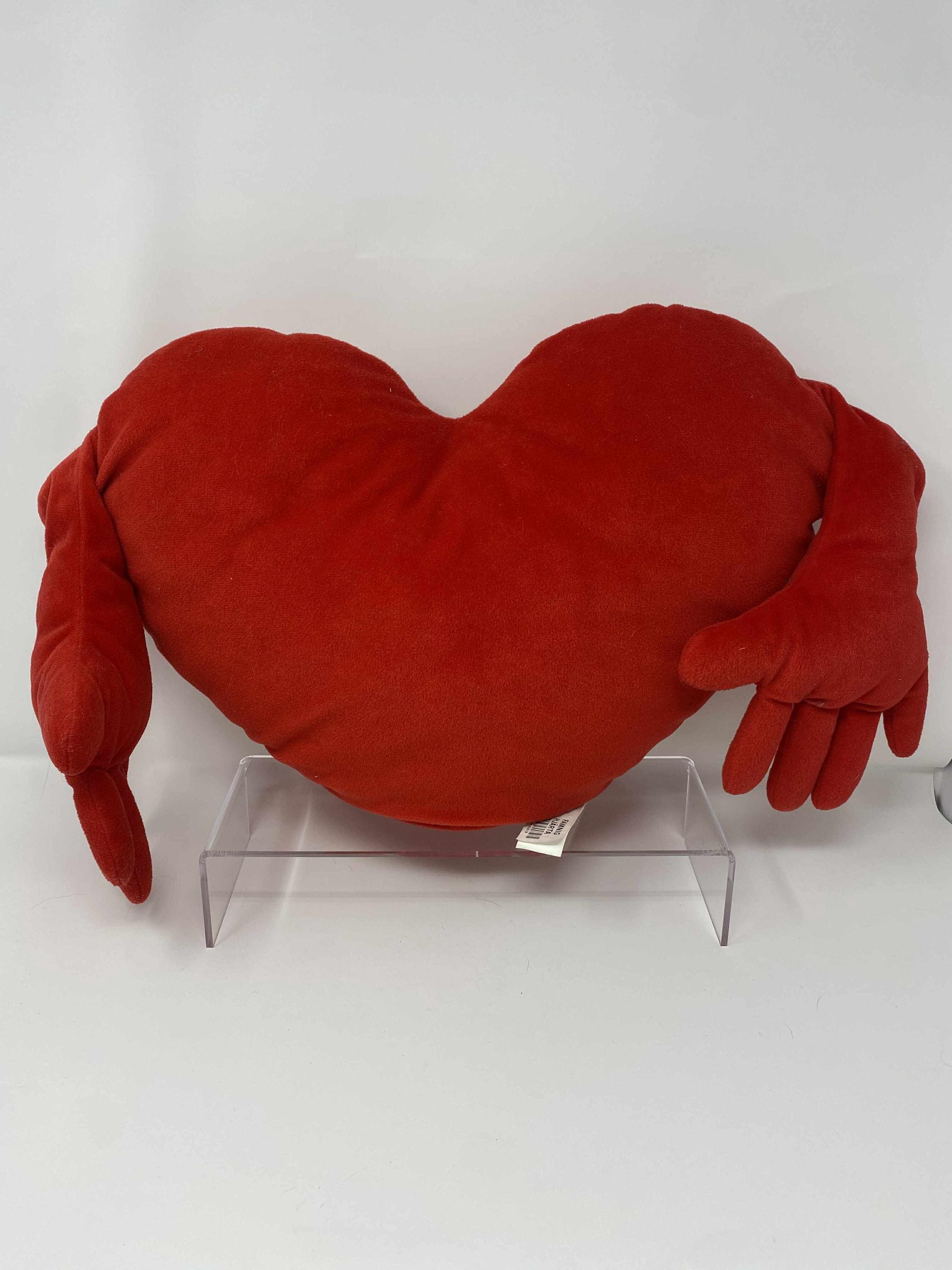 IKEA FAMNIG HJÄRTA Rotes Herzkissen mit Armlehnen – Weiches Vintage Kissen Seltene Dekoration Liebe