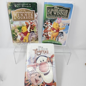 Lot of 3 Winnie the Pooh VHS tapes in FRENCH vintage 90s-2000s tested!