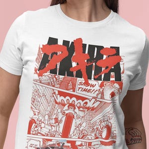 Maglietta Anime AKIRA - Anime retrò dei cartoni animati, stile streetwear anni '90, regalo unico per gli amanti degli anime, abbigliamento cyberpunk, regalo per lui e lei