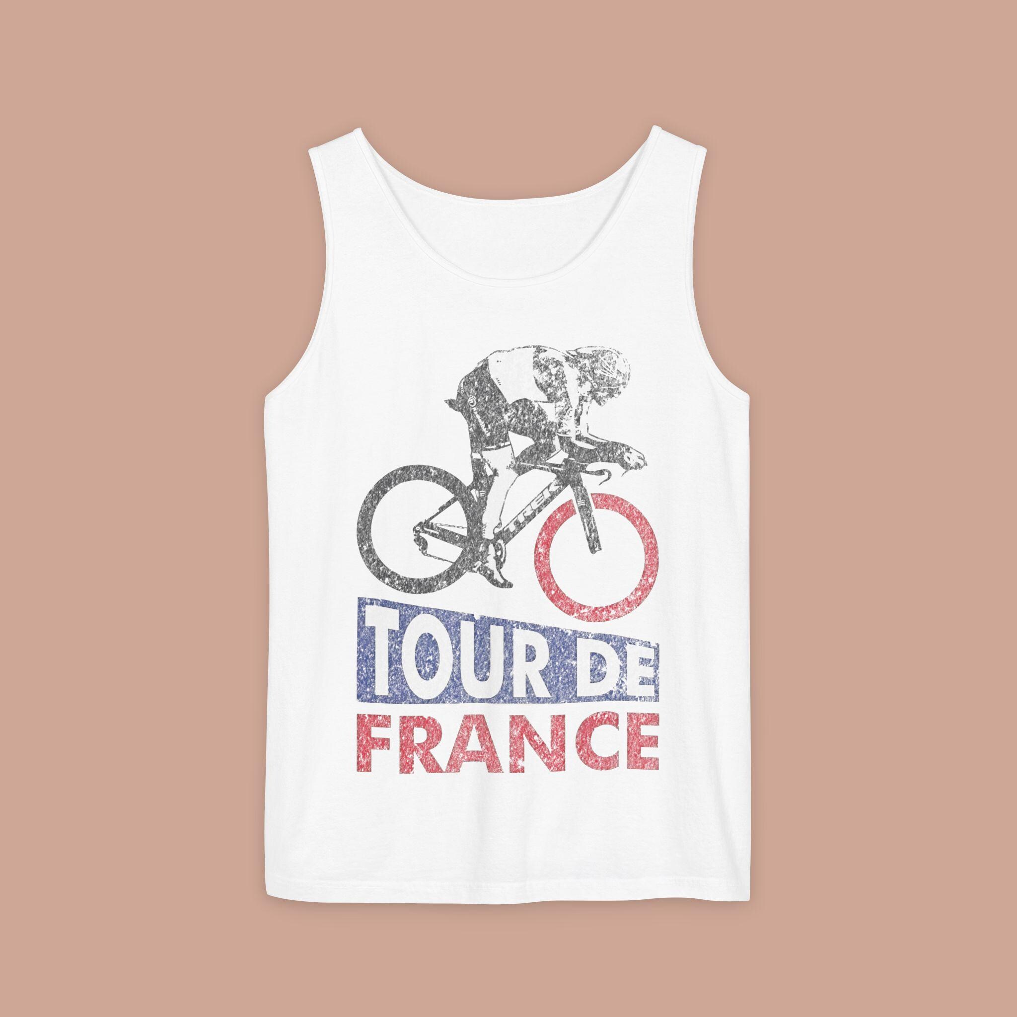 Vintage Tour De France Retro Graphic Unisex Garment-Dyed Tank Top